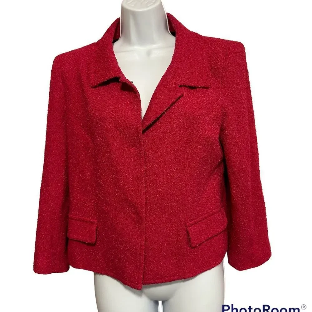 DKNY Fuchsia pink wool blend blazer size 8
